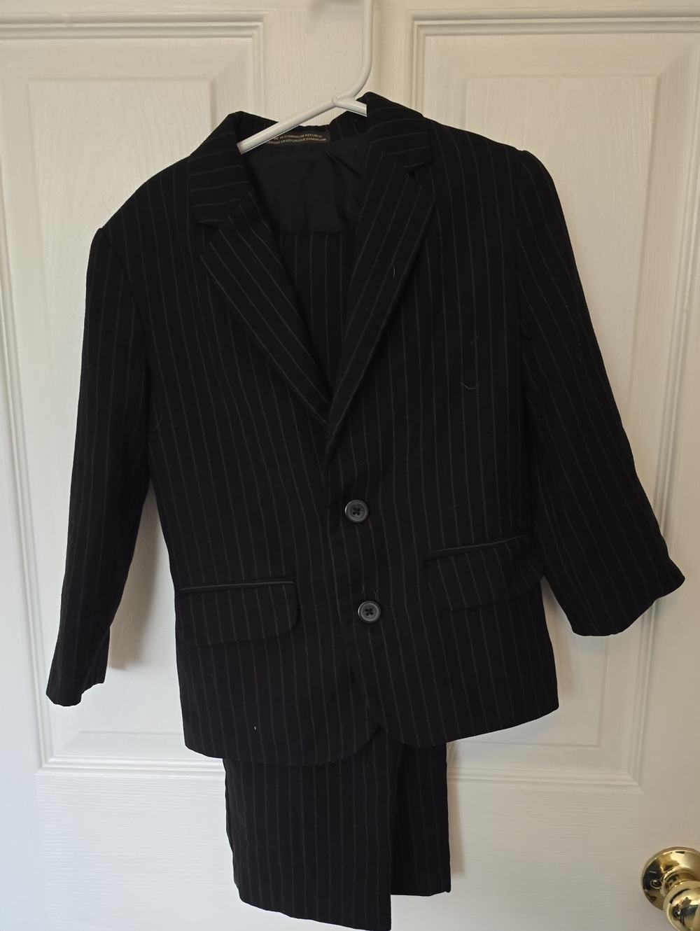 Dockers Black Pinstripe Kid's Suit Jacket And Pants